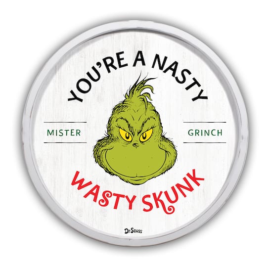 20" The Grinch Nasty Wasty Skunk Round Framed Print